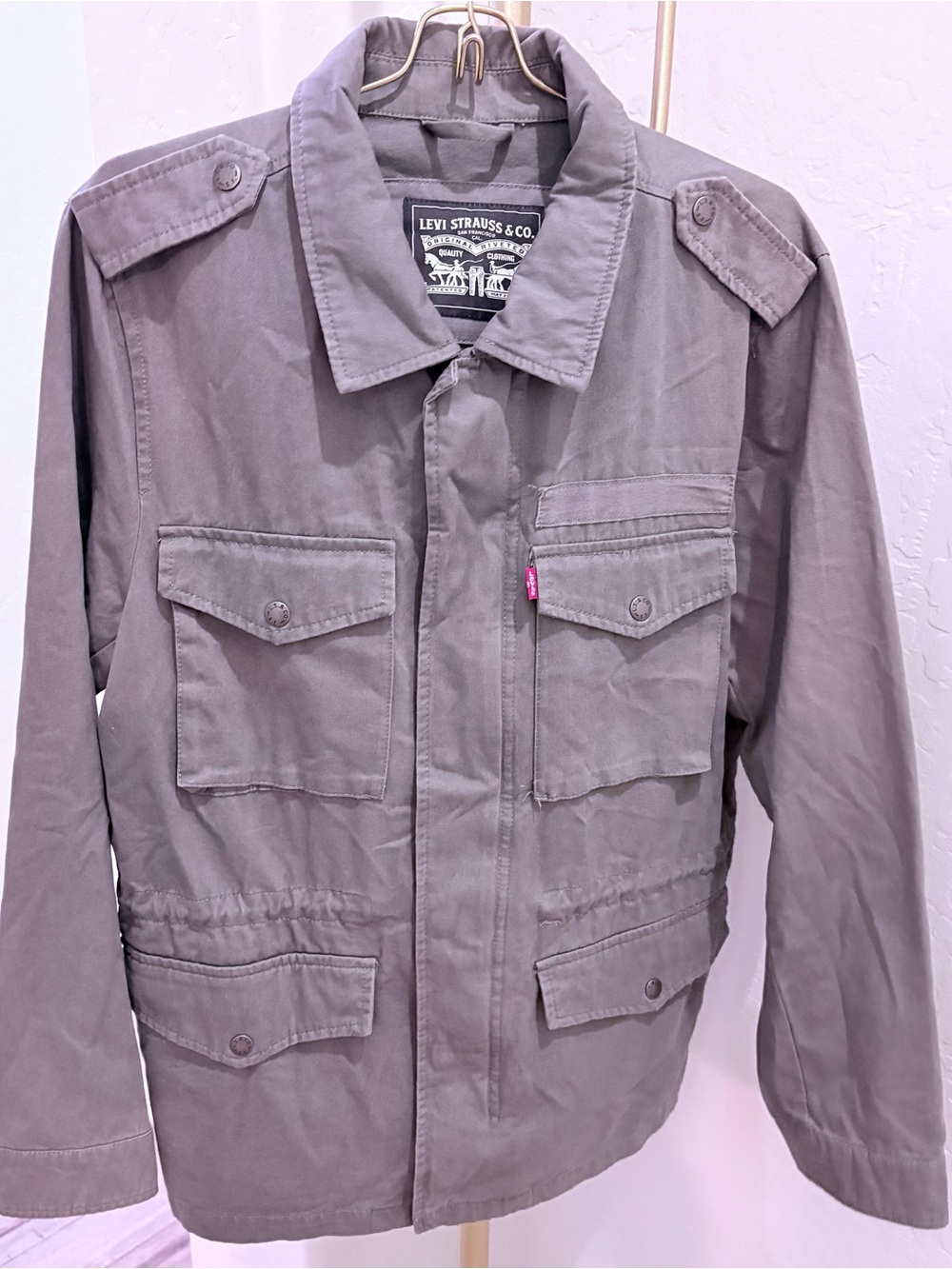 Levi's Olive Military Field Jacket with Four Front Pockets
